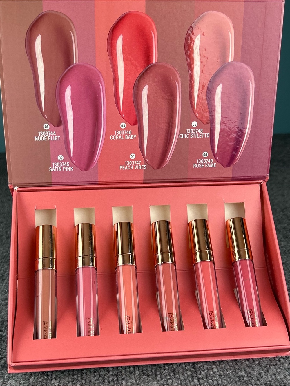 FARMASI MAKE UP Nudes For All Lip Gloss 6 Full Sz Shade Lippies ~ NIB Great Gift